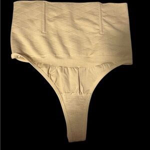 Reoria Shapewear Thong – High-Waisted Tummy Control Briefs, Size S, Beige (NWT)